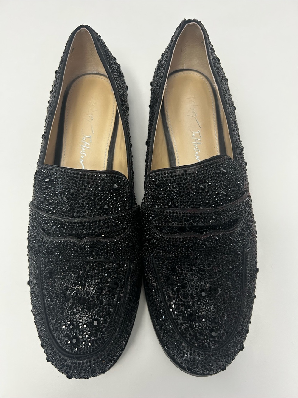 Betsey Johnson Aron Black Beaded Loafers Women's Size 8.5